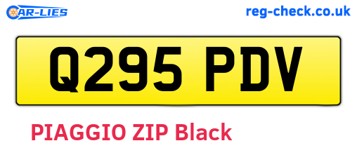 Q295PDV are the vehicle registration plates.