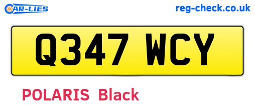 Q347WCY are the vehicle registration plates.