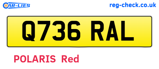 Q736RAL are the vehicle registration plates.