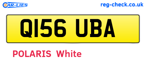 Q156UBA are the vehicle registration plates.