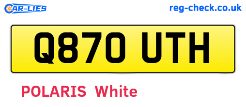 Q870UTH are the vehicle registration plates.