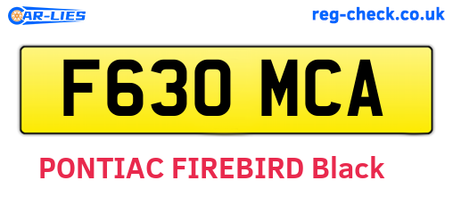 F630MCA are the vehicle registration plates.