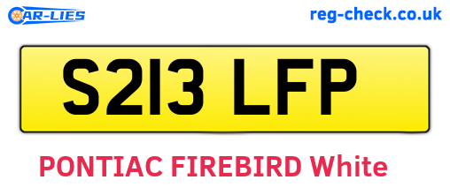 S213LFP are the vehicle registration plates.