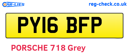 PY16BFP are the vehicle registration plates.