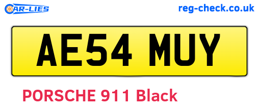 AE54MUY are the vehicle registration plates.