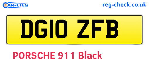DG10ZFB are the vehicle registration plates.