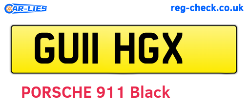 GU11HGX are the vehicle registration plates.