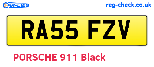 RA55FZV are the vehicle registration plates.