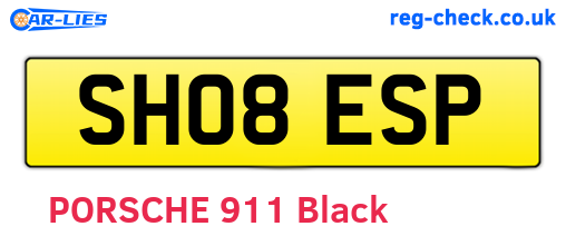 SH08ESP are the vehicle registration plates.