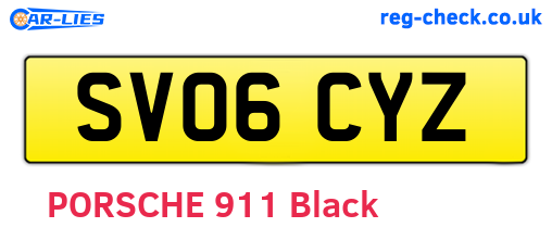 SV06CYZ are the vehicle registration plates.
