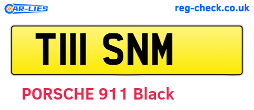 T111SNM are the vehicle registration plates.