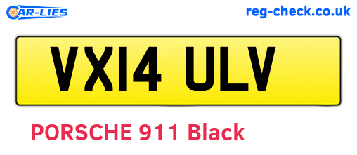 VX14ULV are the vehicle registration plates.
