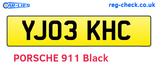 YJ03KHC are the vehicle registration plates.