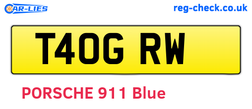 T40GRW are the vehicle registration plates.