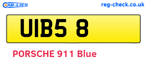 UIB58 are the vehicle registration plates.