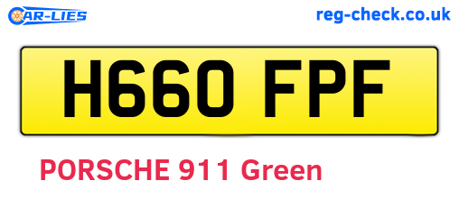 H660FPF are the vehicle registration plates.