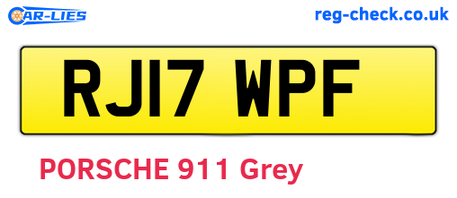 RJ17WPF are the vehicle registration plates.