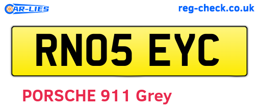 RN05EYC are the vehicle registration plates.