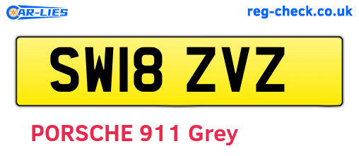 SW18ZVZ are the vehicle registration plates.