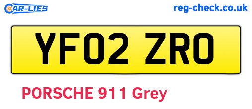 YF02ZRO are the vehicle registration plates.