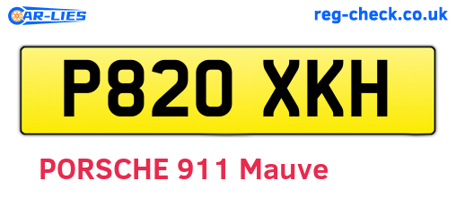 P820XKH are the vehicle registration plates.