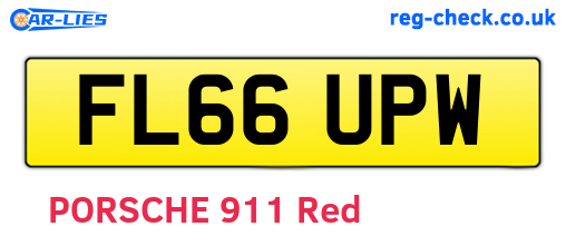 FL66UPW are the vehicle registration plates.