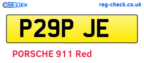 P29PJE are the vehicle registration plates.