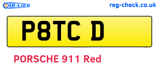 P8TCD are the vehicle registration plates.