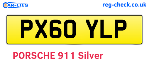 PX60YLP are the vehicle registration plates.