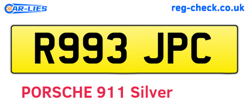 R993JPC are the vehicle registration plates.