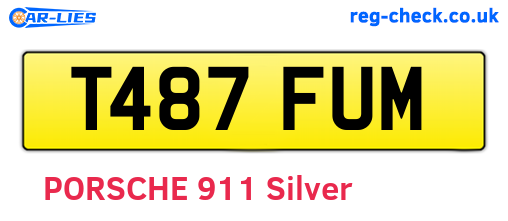 T487FUM are the vehicle registration plates.