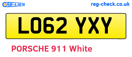 LO62YXY are the vehicle registration plates.