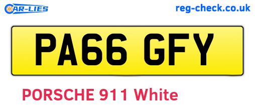 PA66GFY are the vehicle registration plates.