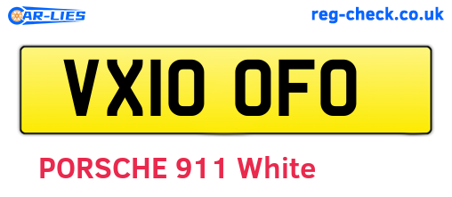VX10OFO are the vehicle registration plates.
