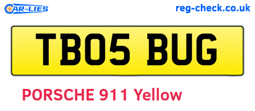 TB05BUG are the vehicle registration plates.