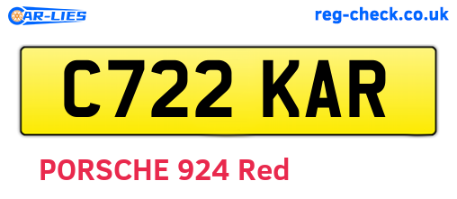 C722KAR are the vehicle registration plates.