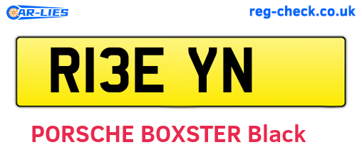 R13EYN are the vehicle registration plates.