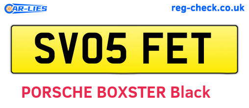 SV05FET are the vehicle registration plates.