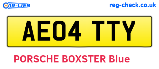 AE04TTY are the vehicle registration plates.