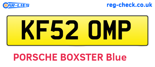 KF52OMP are the vehicle registration plates.