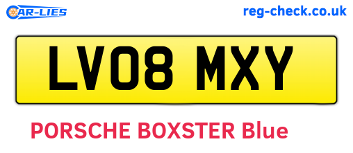 LV08MXY are the vehicle registration plates.