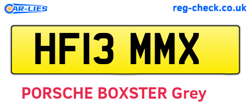 HF13MMX are the vehicle registration plates.