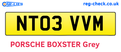 NT03VVM are the vehicle registration plates.