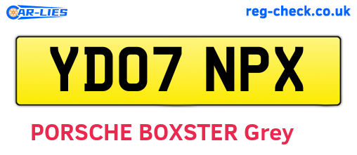 YD07NPX are the vehicle registration plates.
