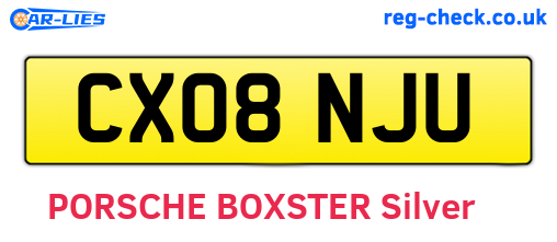 CX08NJU are the vehicle registration plates.