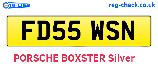 FD55WSN are the vehicle registration plates.