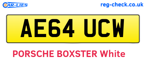AE64UCW are the vehicle registration plates.