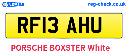RF13AHU are the vehicle registration plates.