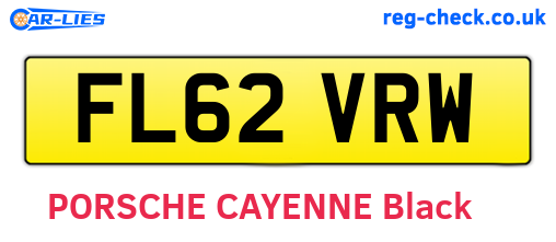 FL62VRW are the vehicle registration plates.