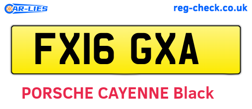 FX16GXA are the vehicle registration plates.
